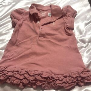 Pink Ralph Lauren ruffle bottom dress 6 months